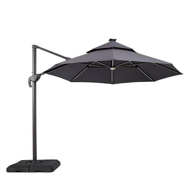 10 Ft Round Nuti Umbrella with LED Light and a Spacious 37" Large Base
