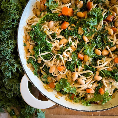 White Bean and Kale with pasta