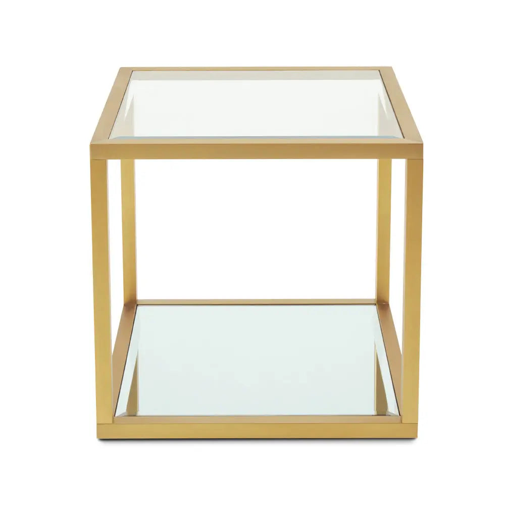 Caspian Brushed Gold End Table - Complete Home Furnish