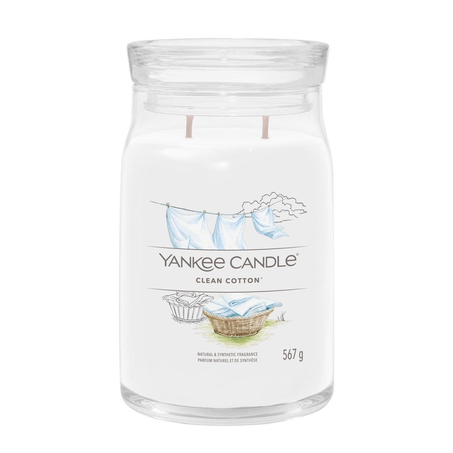 Yankee Candle Clean Cotton 567g Candela Profumata LARGE