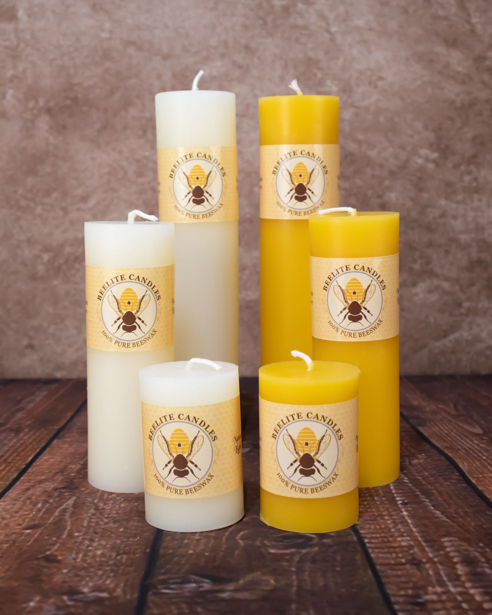 Beeswax Pillar Candles 100 % Pure Beeswax Organic Long Burning Colonnade  4-inch X 1.25-inch 4 Pack Hypo-allergenic 