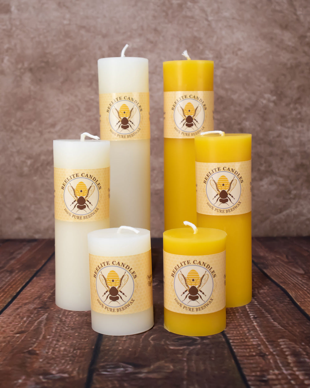 B503 33 x 200mm 100% Beeswax Pillar Candles - BeesWax Candles Ireland