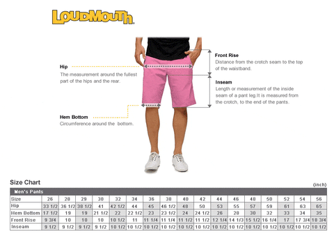 Loudmouth Golf - Size Chart