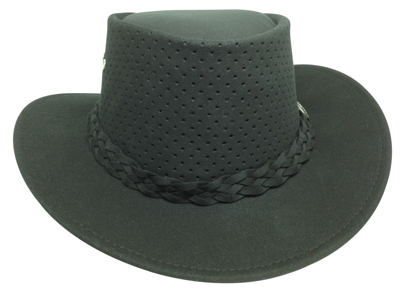 Aussie Chiller Outback Bushie Perforated Hat – Black