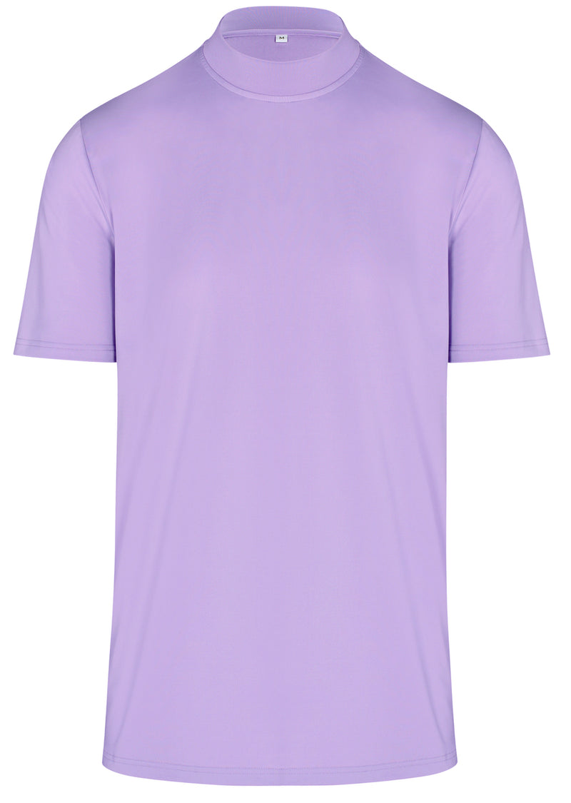 Lilac Mens Mock Neck Golf Polo Shirt by ReadyGOLF