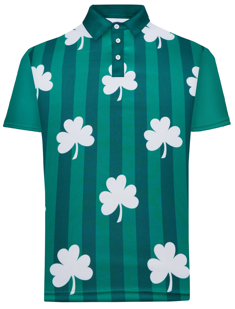 Shamrock Stripes Mens Golf Polo Shirt by ReadyGOLF