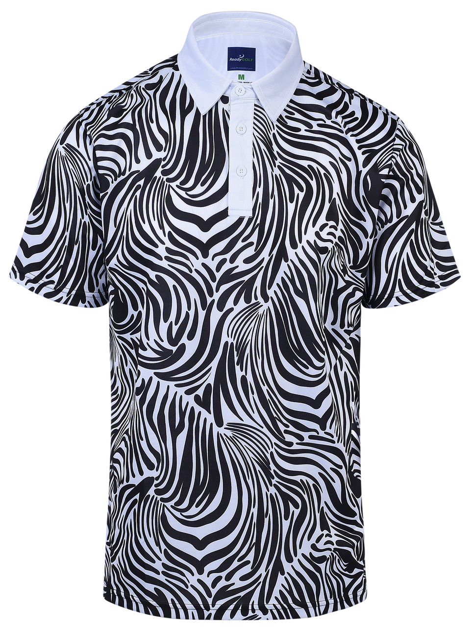 ReadyGOLF Mens Golf Polo Shirt - Zebra in the Print