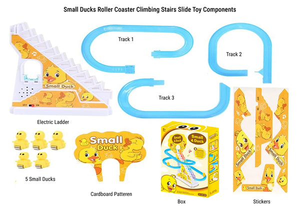 Small Ducks Roller Coaster Climbing Stairs Slide Toy Components