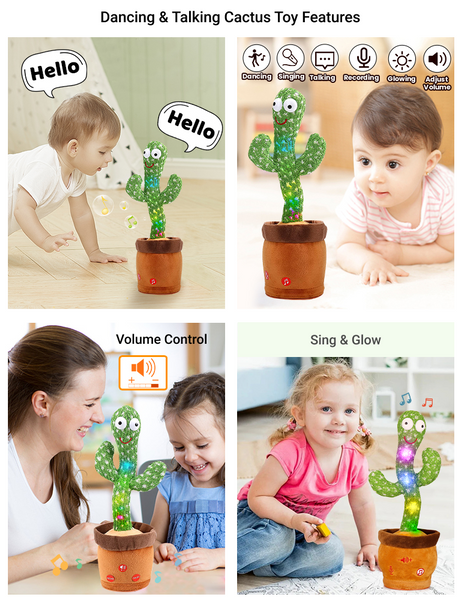 dancing & talking cactus toy feature details