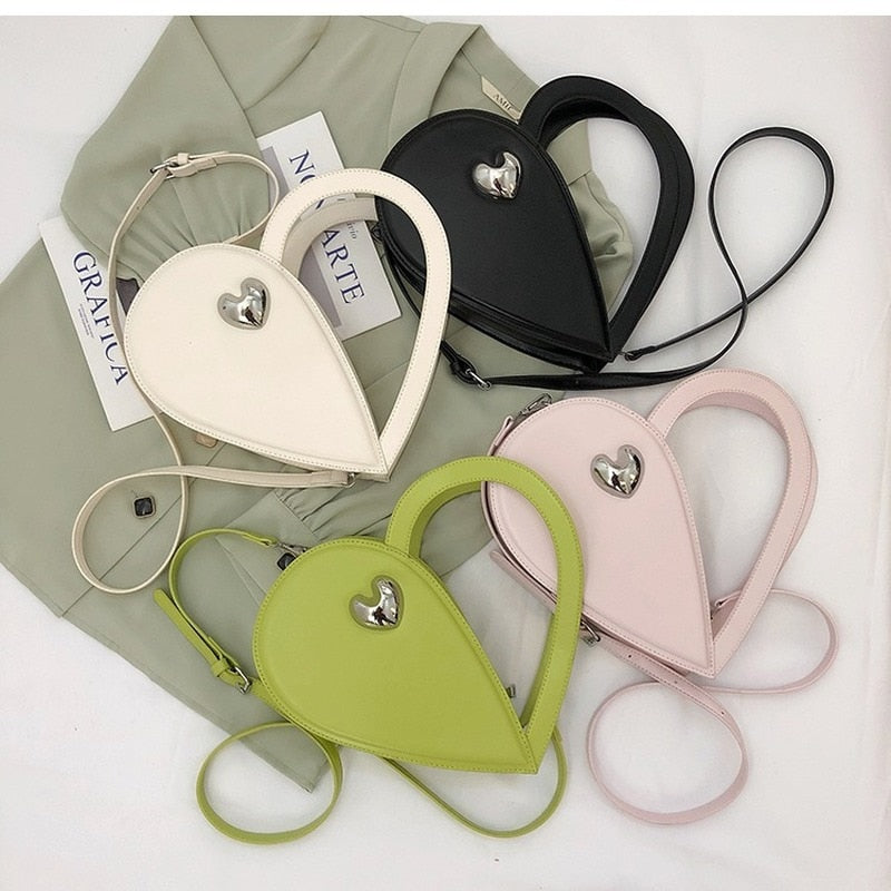 heart tote with handle crossbody bag