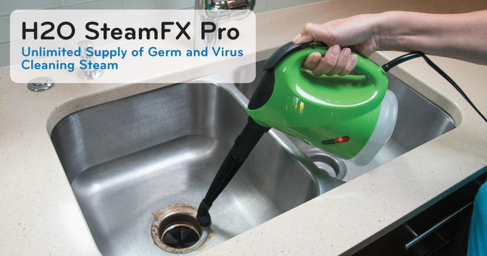 H2O SteamFX Pro cleaning a sink