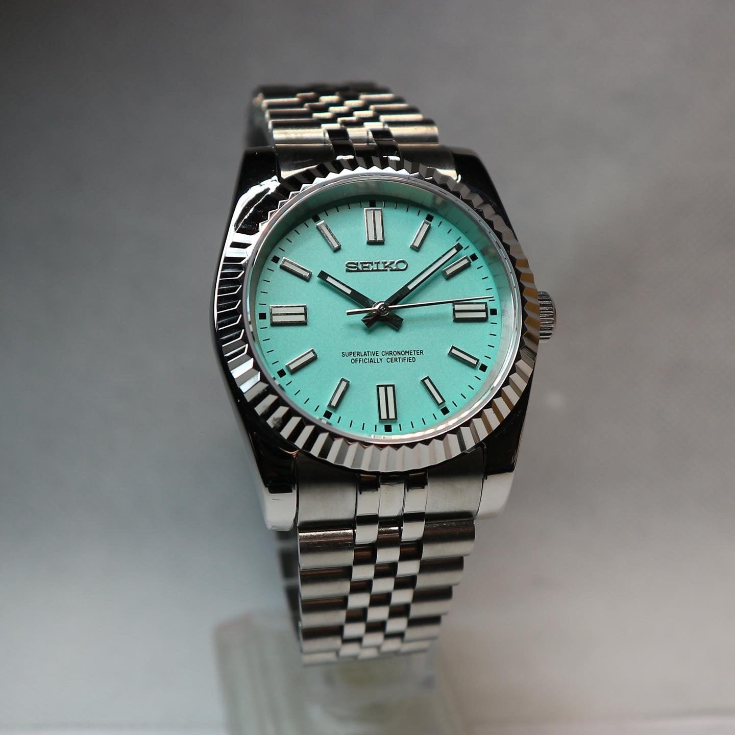 Montre datejust Tiffany Seiko mod custom watch – Moddertimer