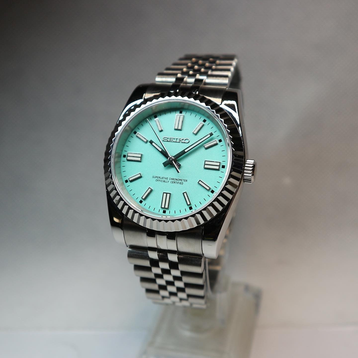 Montre datejust Tiffany Seiko mod custom watch – Moddertimer
