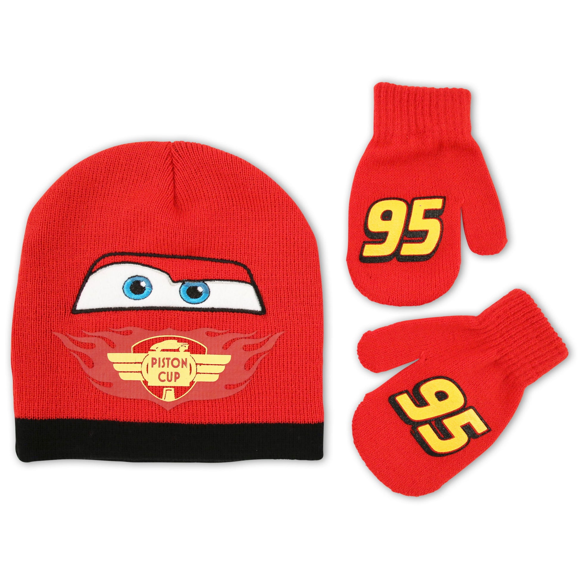 Disney Cars Lightning McQueen Hat and Mittens Cold Weather Set, Toddle –  1mart