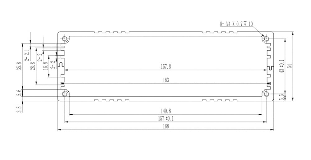 Contenitore per amplificatore di controllo audio