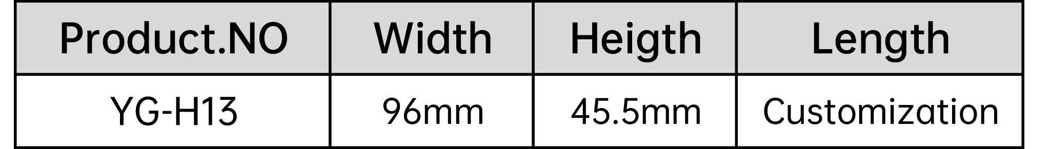 Dimensions of aluminum housing