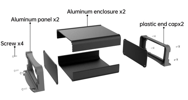 Gabinete de alumínio extrudado - gabinete de equipamento eletrônico -caixa de alumínio