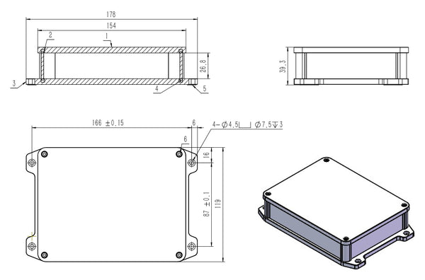 waterproof clear cover plastic electronic box project