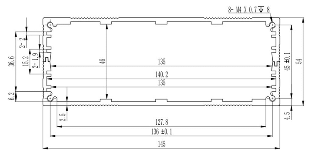 cassa dell'amplificatore solo cassa dell'amplificatore con dissipatore di calore