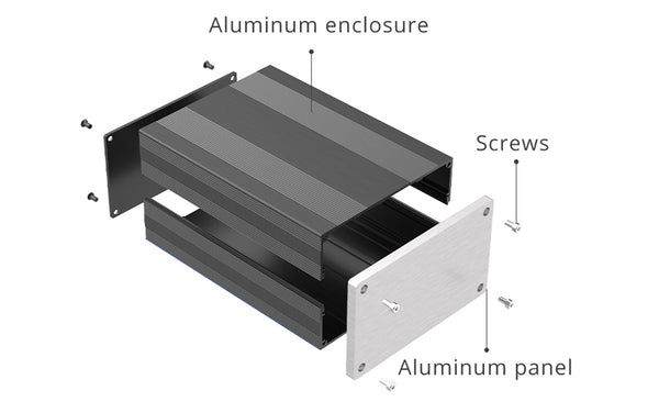 scatola del telaio dell'amplificatore e amplificatore in alluminio