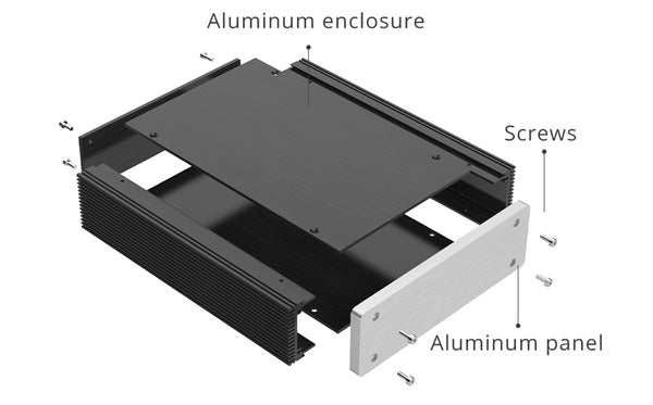 boîtier amplificateur en aluminium