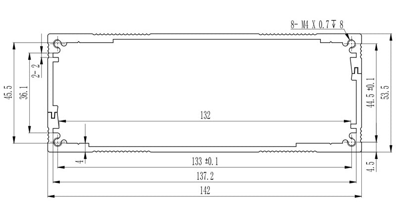 Boîtier de circuit imprimé en aluminium extrudé