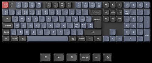 Nordic ISO Layout Keychron K5 Pro QMK/VIA ultra-slim custom mechanical low profile keyboard