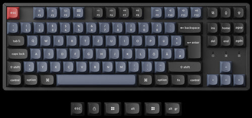 German DE-ISO Layout Keychron K8 Pro QMK/VIA Custom Mechanical Keyboard