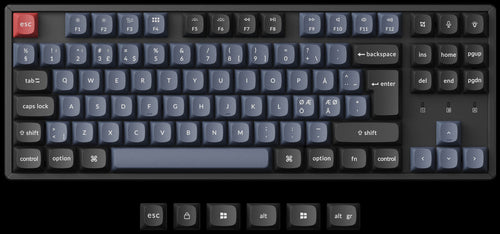 Nordic ISO Layout Keychron K8 Pro QMK/VIA Custom Mechanical Keyboard