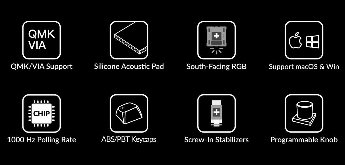 Feature of Keychron V6 QMK/VIA Custom Mechanical Keyboard ISO Layout