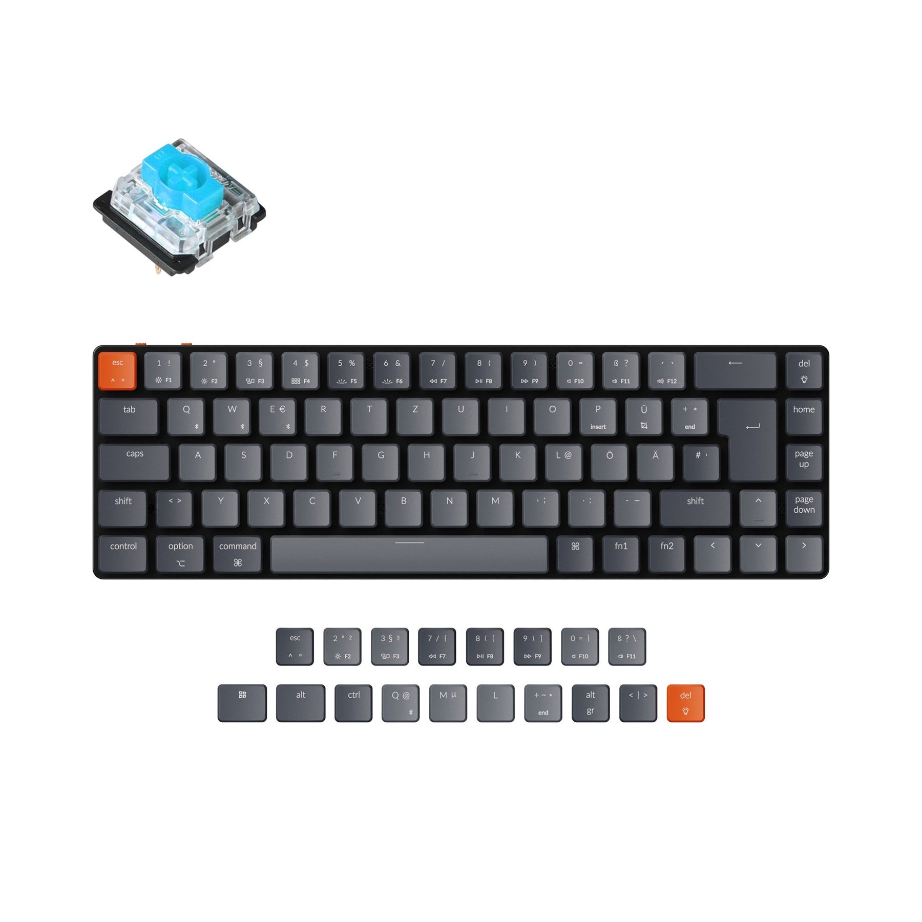 wireless blue switch keyboard