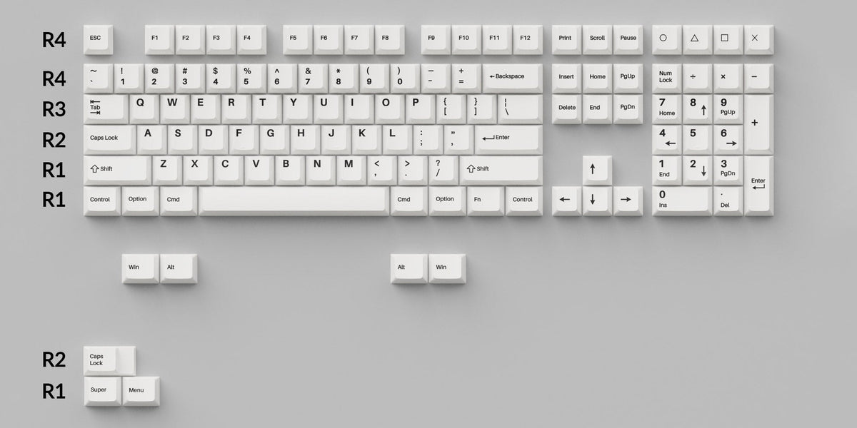 Keychron Double-Shot PBT Cherry Profile Full Set Keycaps - White