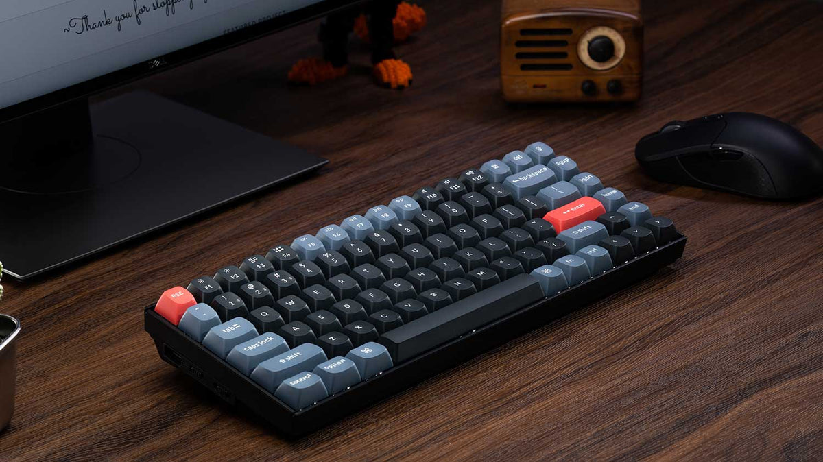 Keychron K2 Pro wired and wireless custom Keyboard on the desk