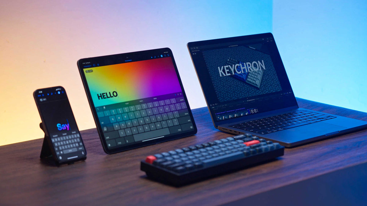 Keychron K6 Pro wired and wireless Keyboard connect 3 device