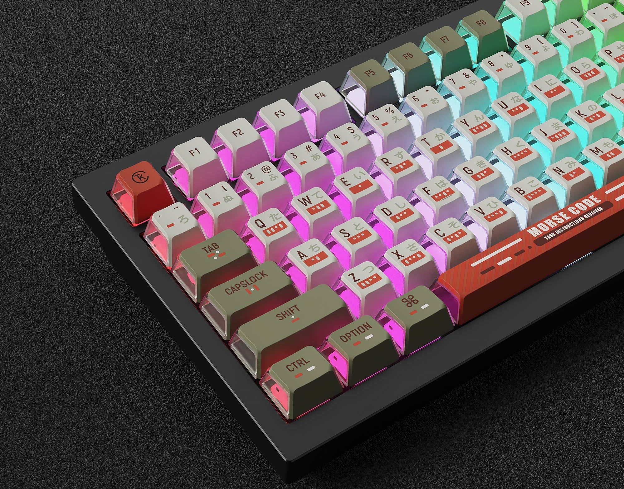 OEM Dye-Sub PBT Full Set Keycap Set - Morse Code