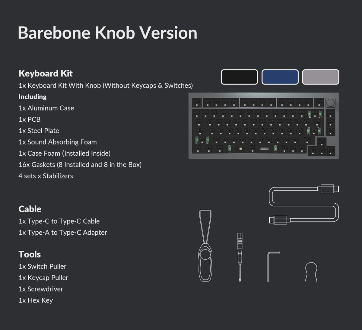 Keychron Q1 75% Custom Mechanical Keyboard Barebone Version