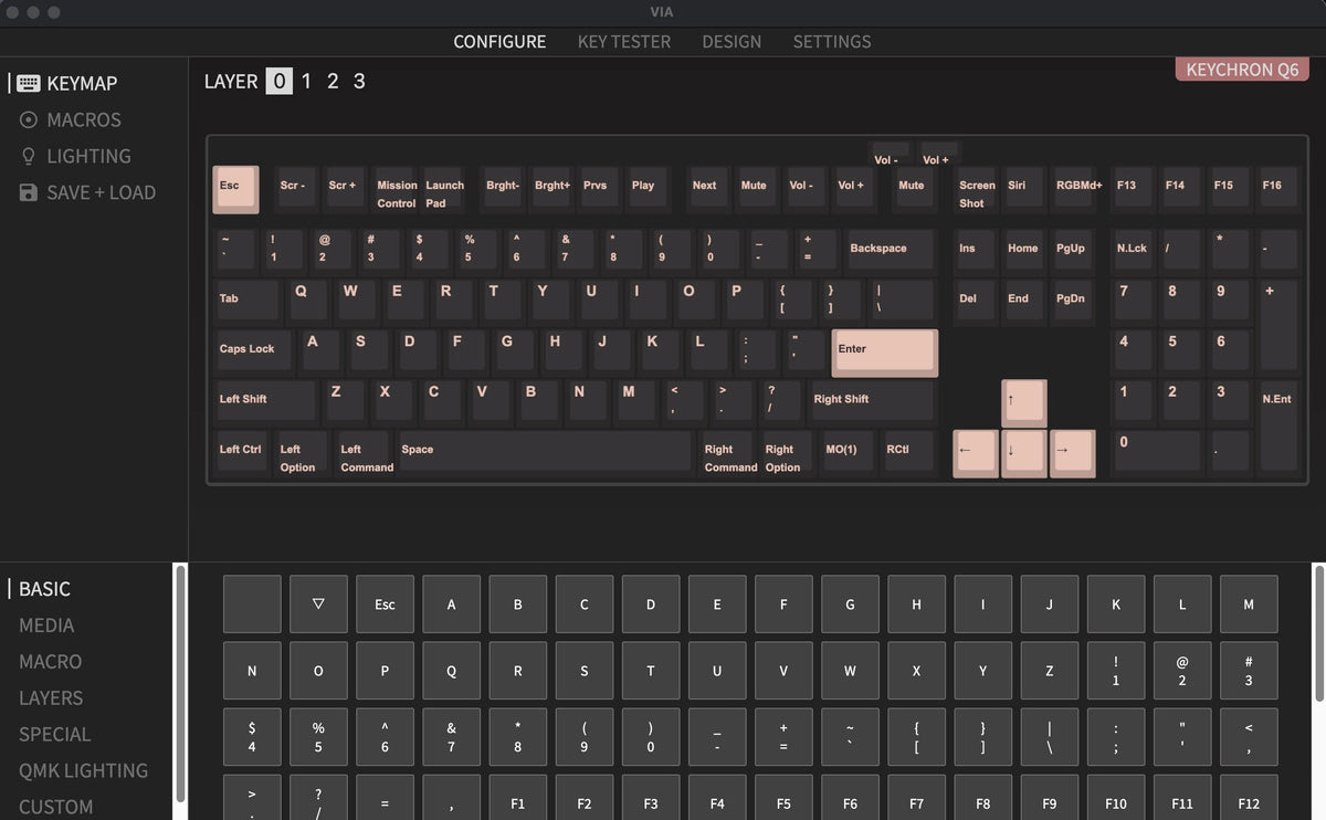 Program Q6 full size with QMK & VIA