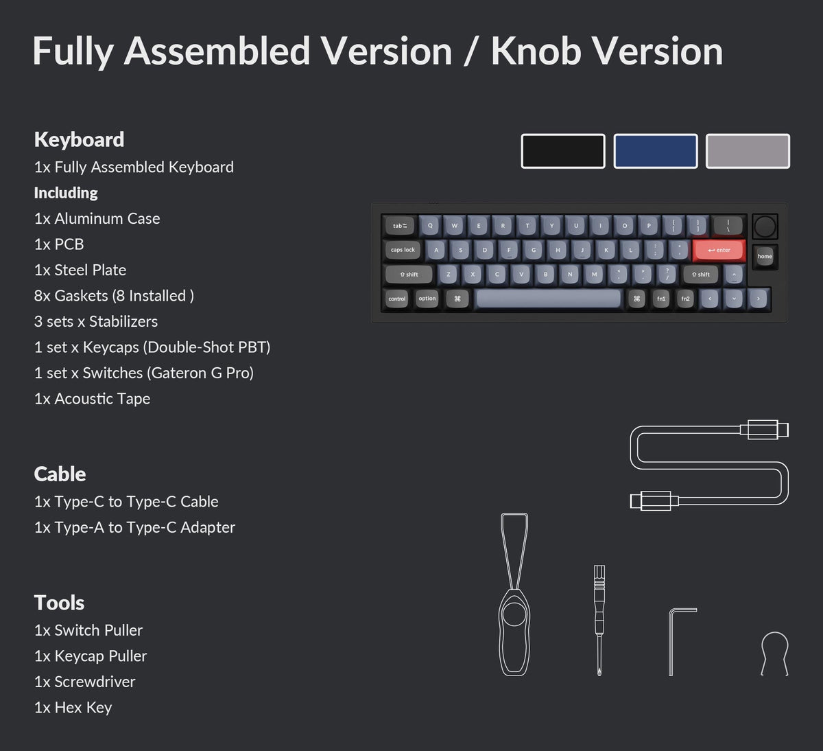 Keychron Q9 40% Layout mini Custom Mechanical Keyboard