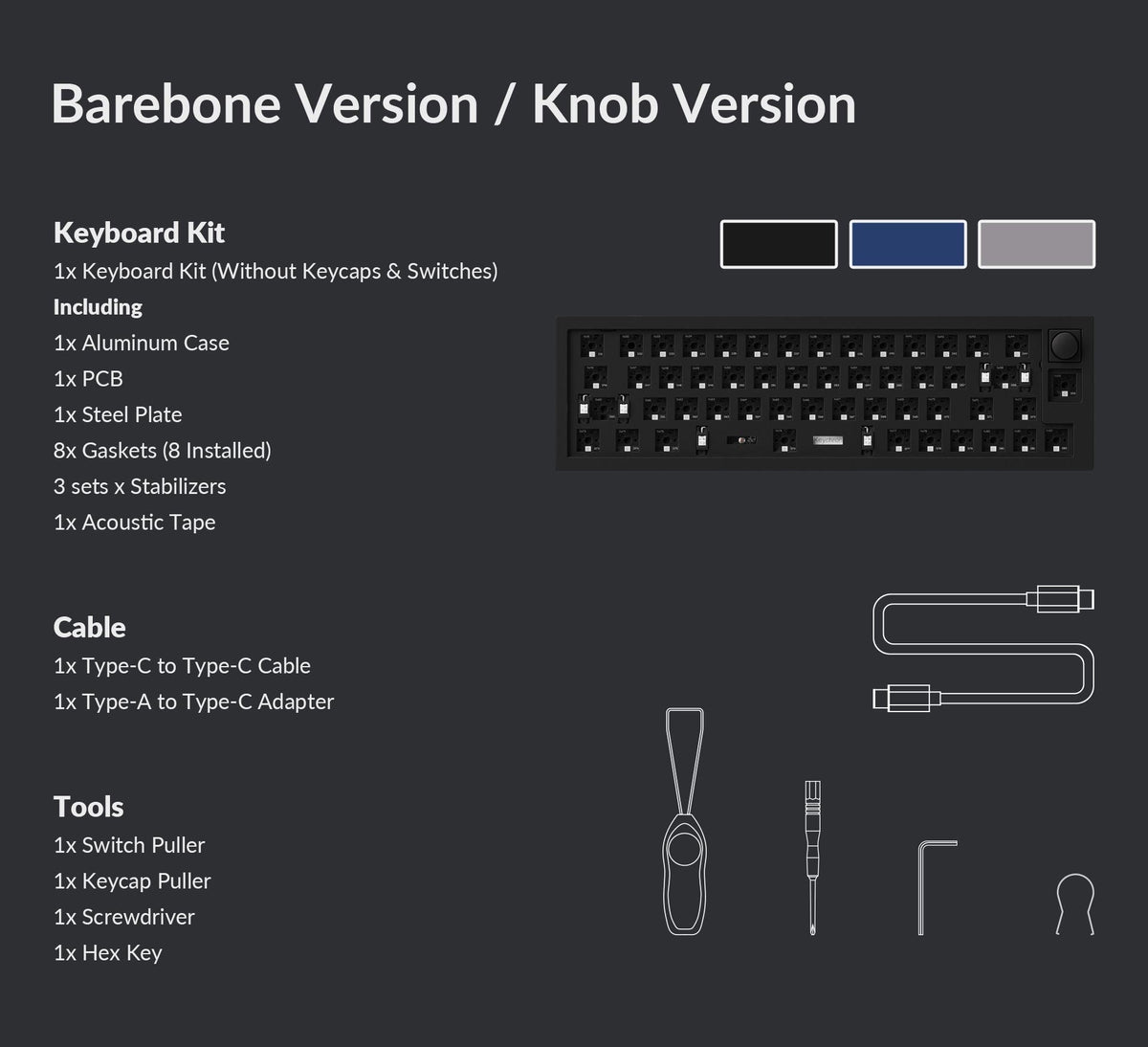 Keychron Q9 40% Layout mini Custom Mechanical Keyboard