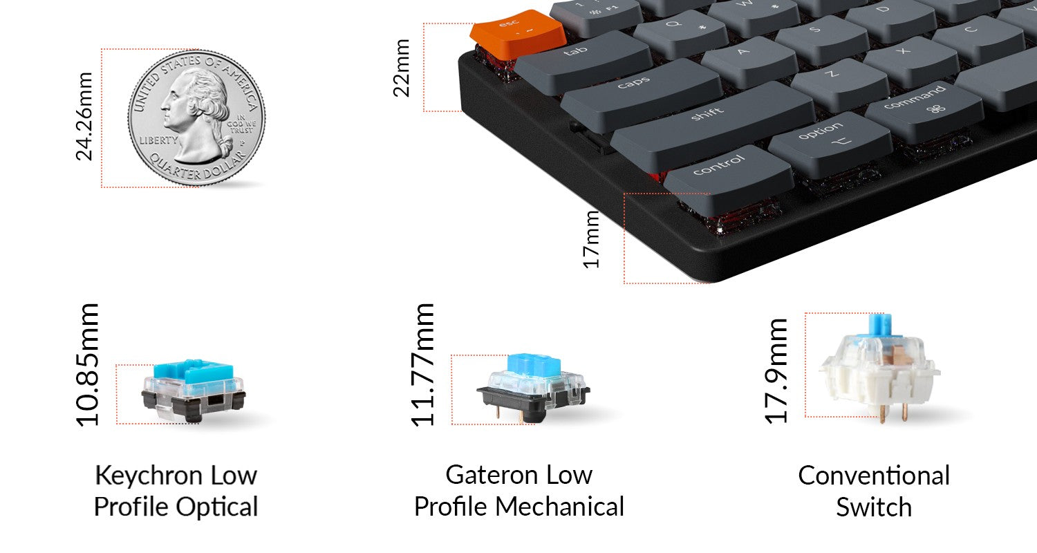 Keychron K7 Ultra-slim Wireless Mechanical Keyboard (Nordic ISO Layout)