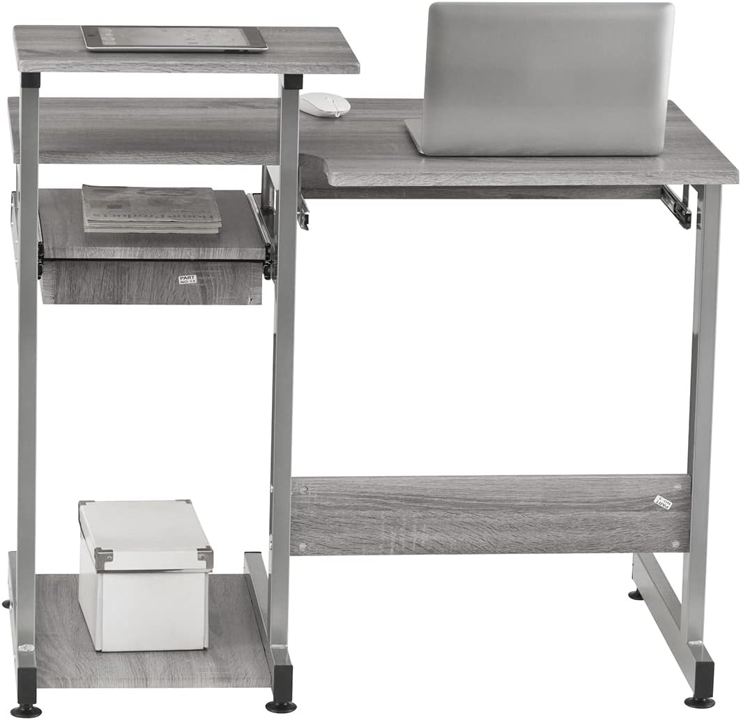 Complete Computer Workstation Desk, Gray, 37.75" W x 22" D x 35" H,Grey - Image 23