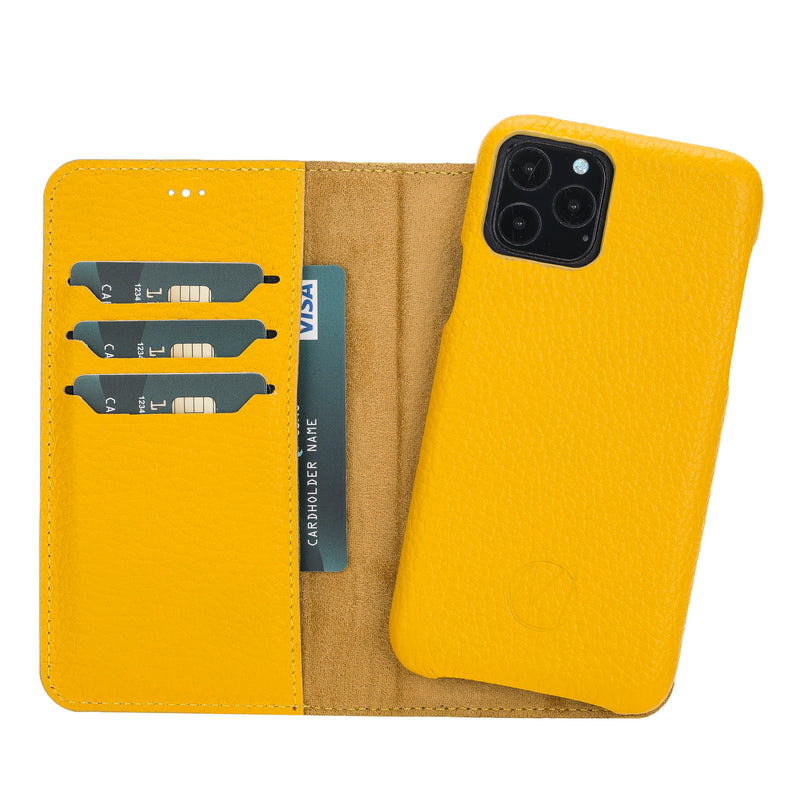 Stoffig Terminal gewicht Mjora 2 in 1 Volledig Luxe Leren Booktype iPhone 11 Pro leren hoesje- –  Dutchic Leather