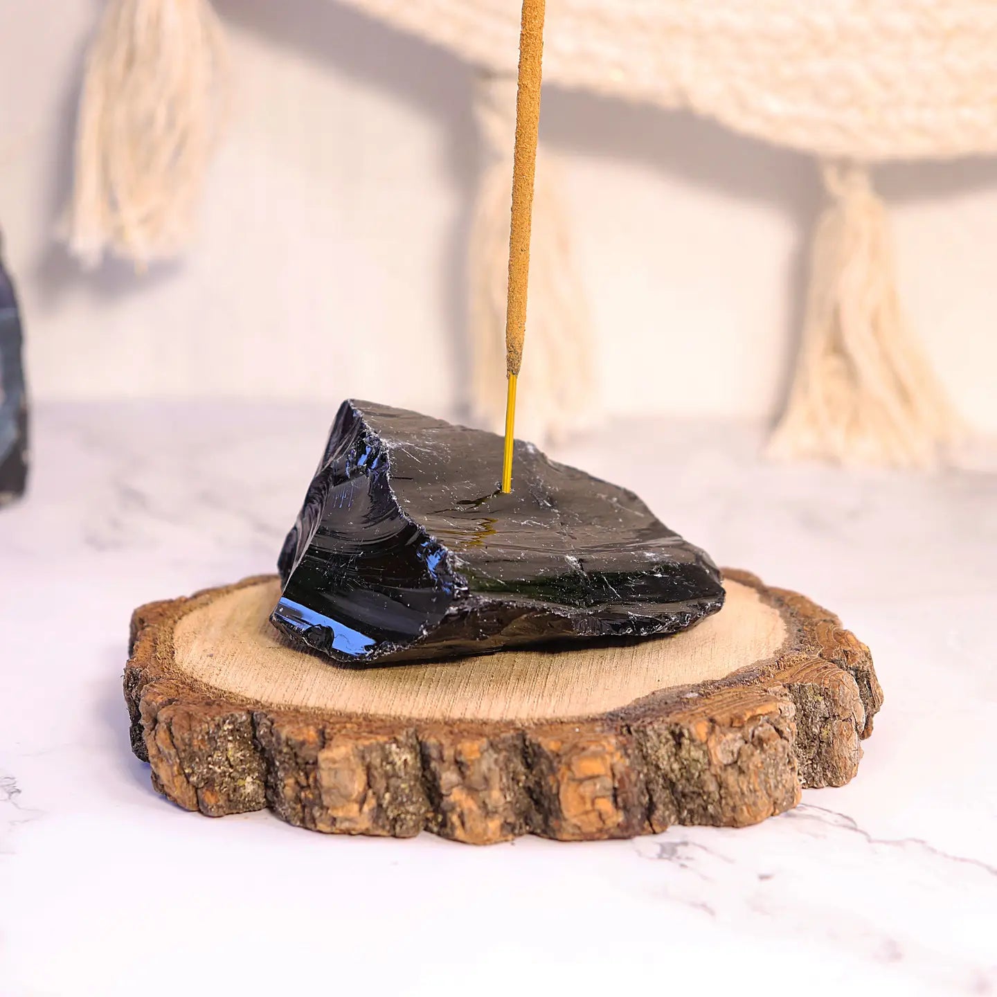Black Obsidian Incense Stick Holder