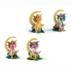 Fairy On Moon Standing Figurine/ Charm (yellow) - Moon Room Shop and Wellness