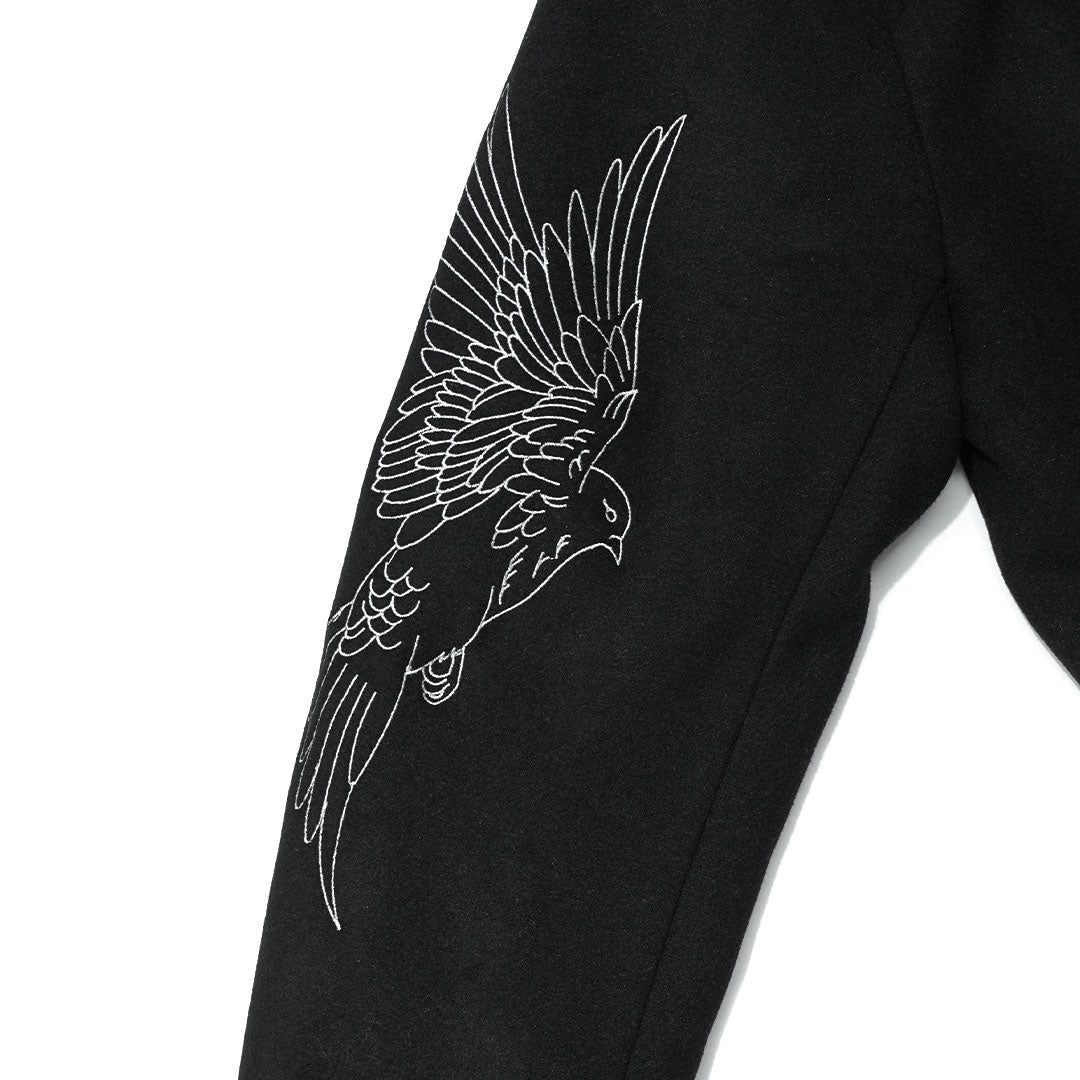 最大83％オフ！最大83％オフ！LAST NEST FEATHER VARSITY JACKET BLACK