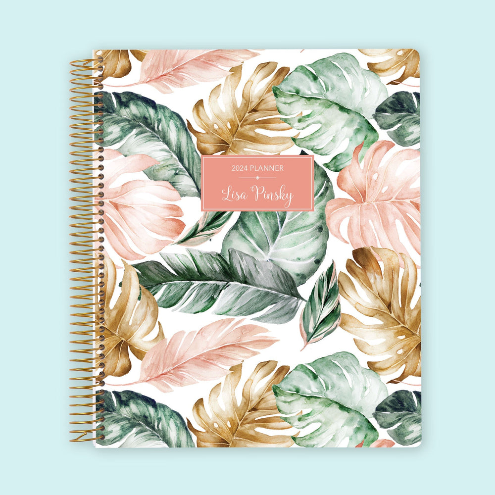 6x9 Notebook/Journal - Blush Gold Tropical - Posy Paper Co.
