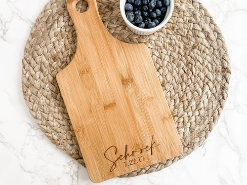 Personalized Cutting Board - Last Name & Date