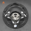 MEWANT Black Leather Carbon Fiber Car Steering Wheel Cover for BMW Z4 E89 2009-2016