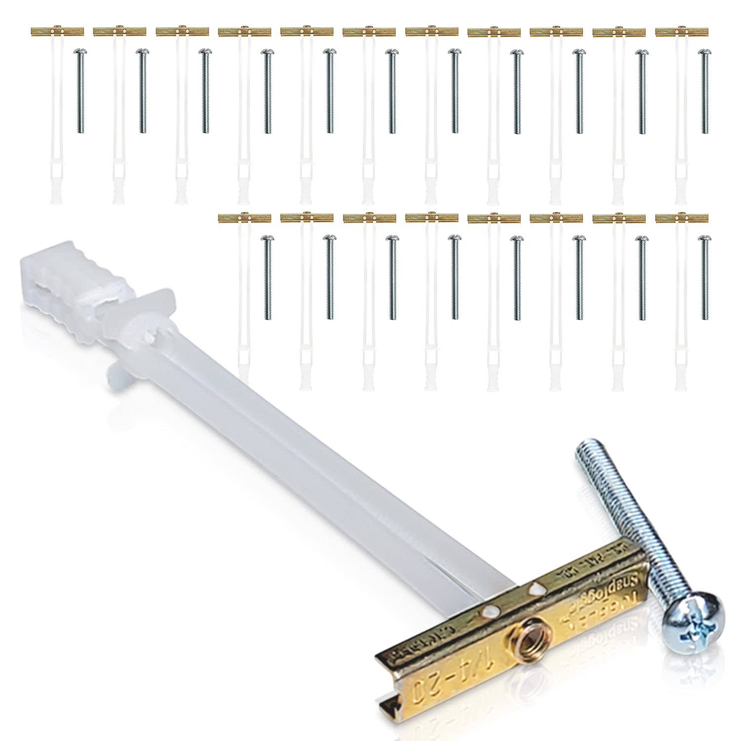 12 Pieces Toggler Snaptoggle Drywall Anchor with Included Bolts for 1/4-20 Fastener Size; Holds 80 Pounds Each JJ279196