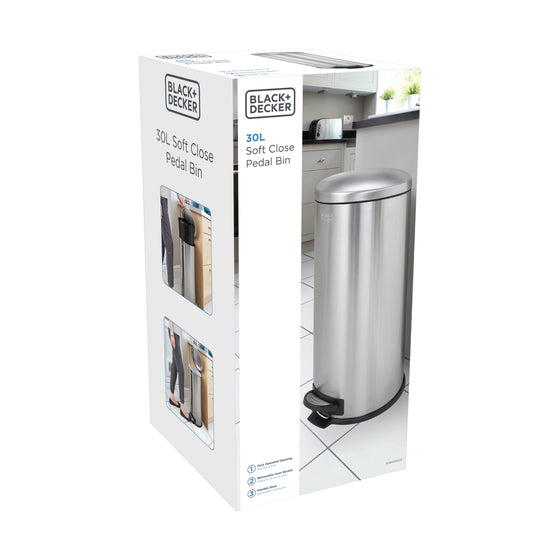 30L Stainless Steel Domed Lid Pedal Bin, by BLACK + DECKER Image 9